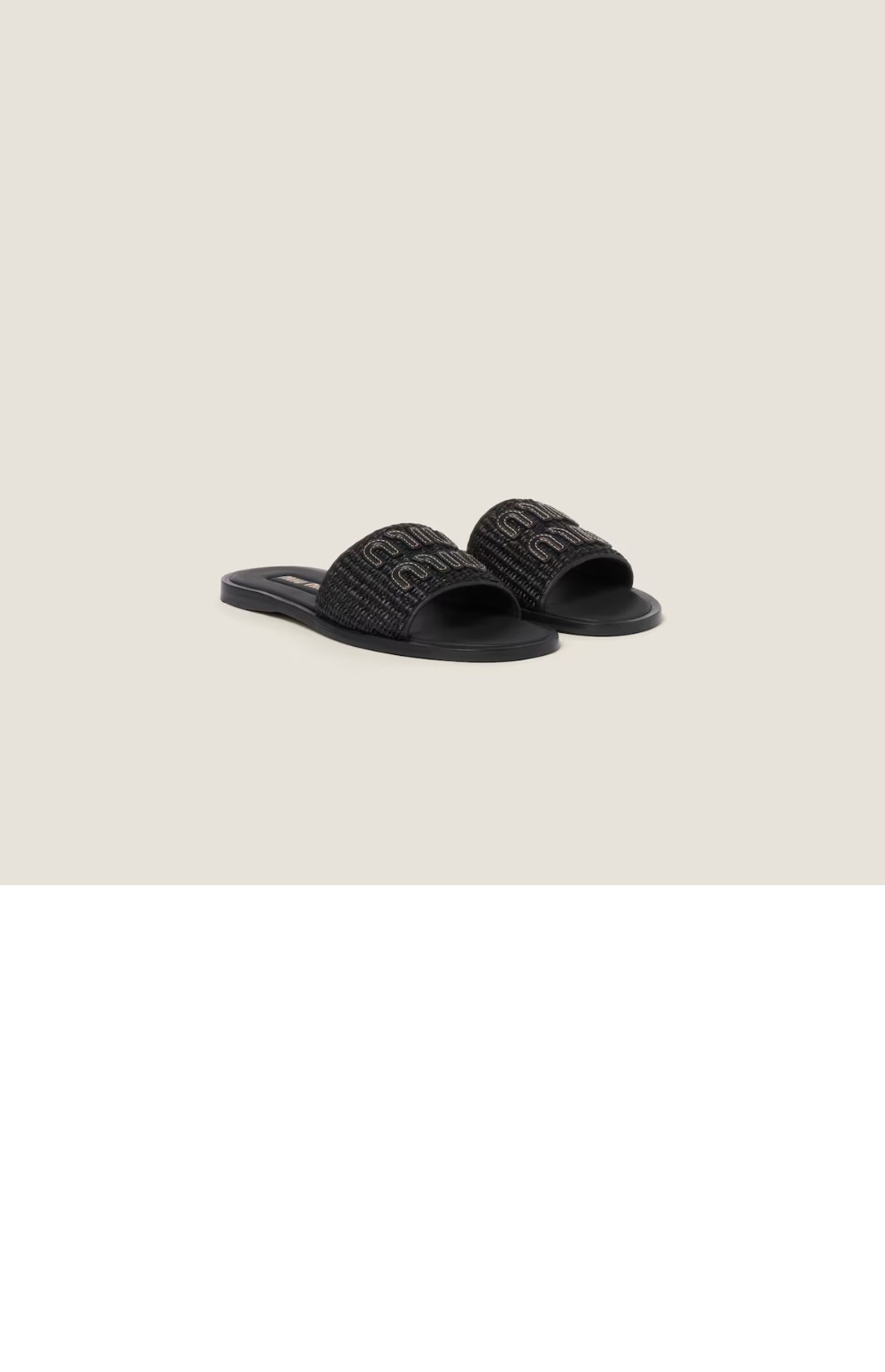 라피아 효과 우븐 패브릭 슬라이드 5XX644 > Sandal Slippers - 샌들 슬리퍼