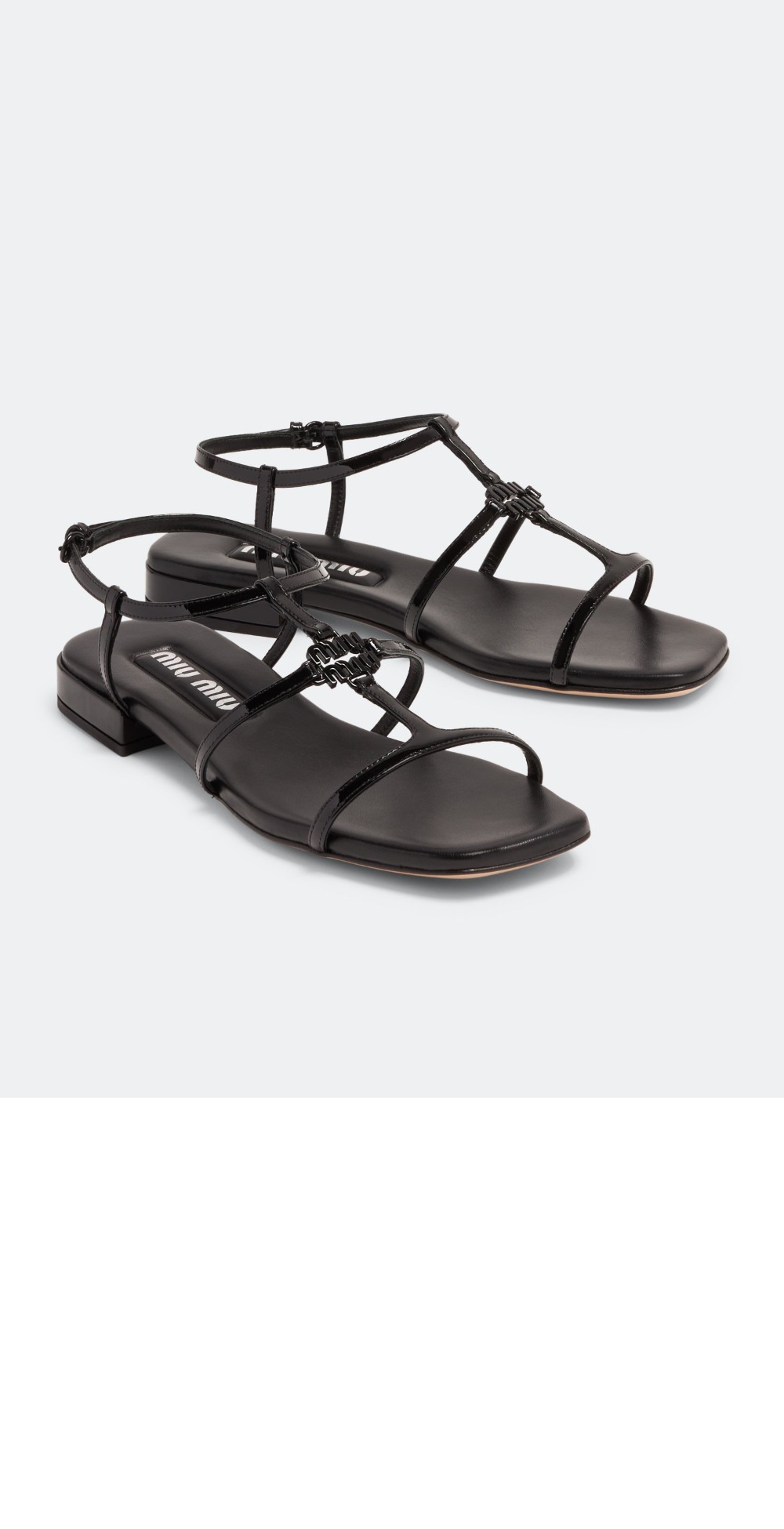 페이턴트 레더 헤링본 샌들 5X896D > Sandal Slippers - 샌들 슬리퍼