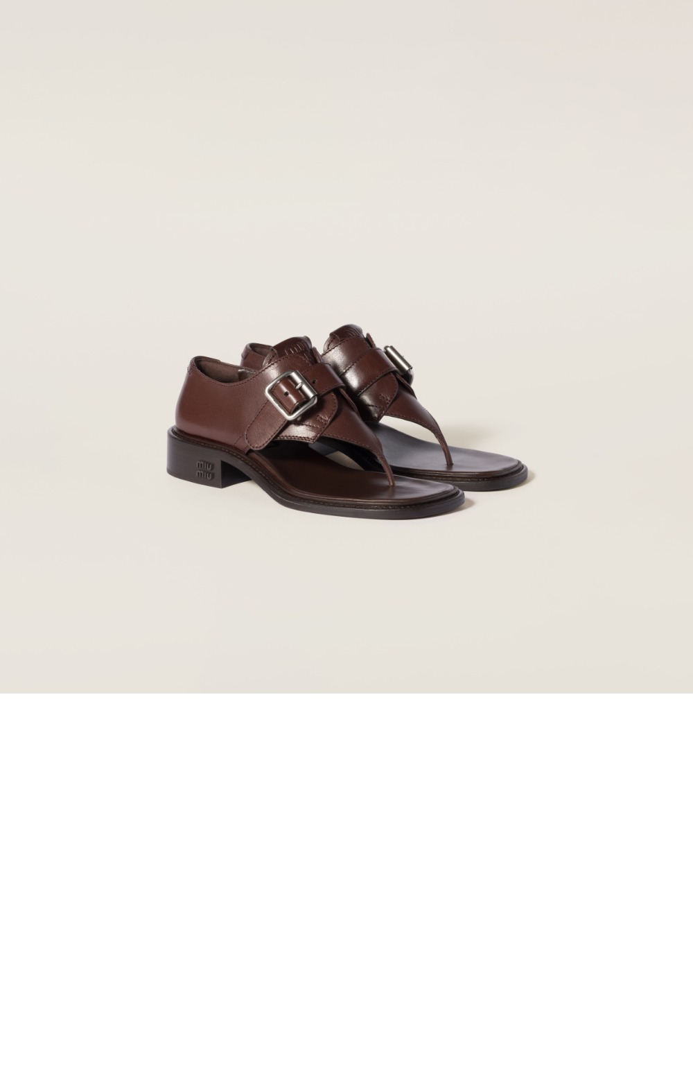 버클이 달린 가죽 끈 샌들 5Y443E > Sandal Slippers - 샌들 슬리퍼