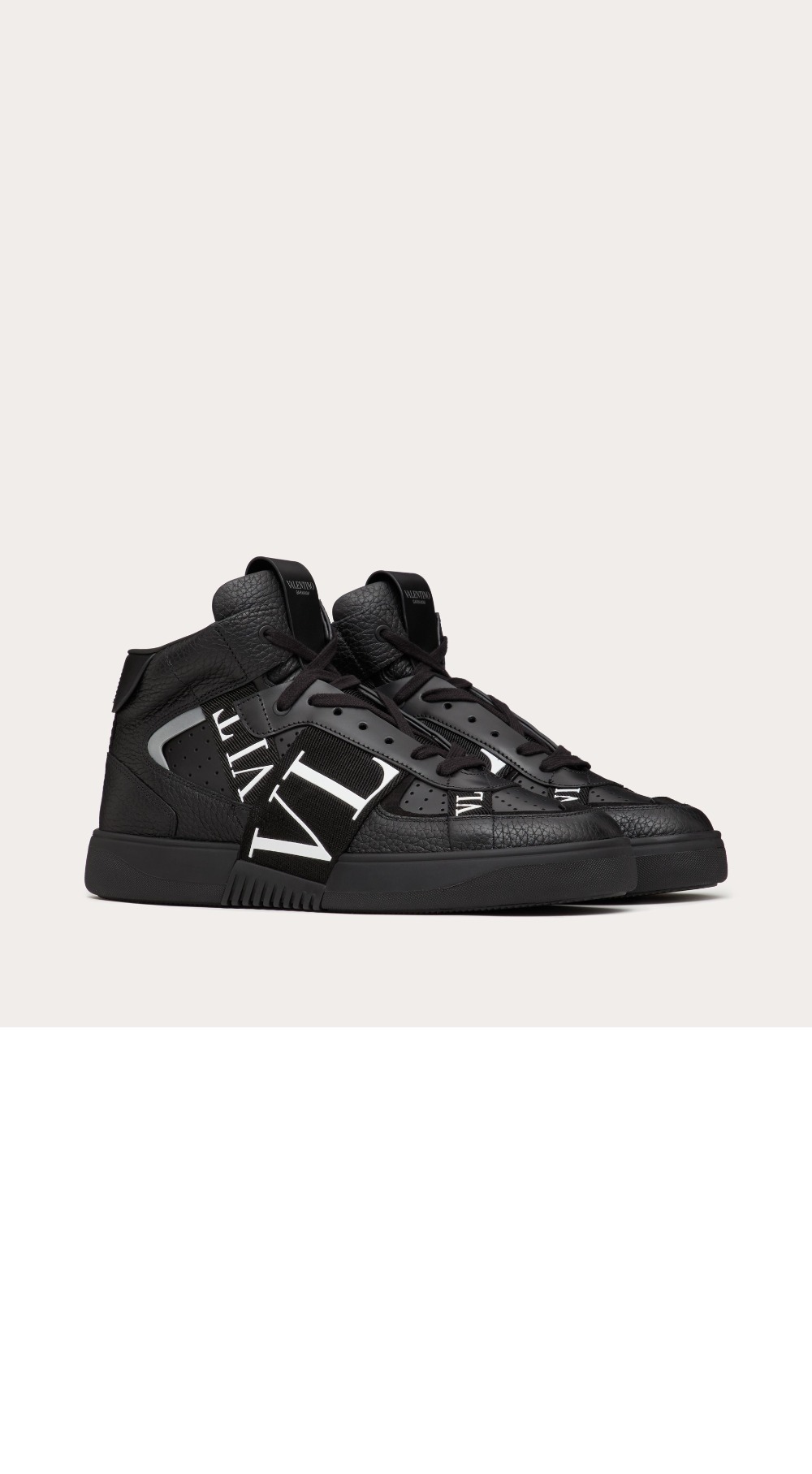 송아지 가죽 패브릭 밴드 VL7N  미드 탑  스니커즈 WY2S0E > VLTN - VLTN