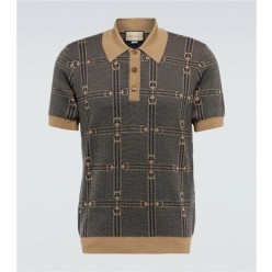 구* 울 자가드 반팔 니트