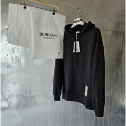 버** 체크 라벨 코튼 후디