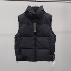 스* 덕다운 사이드와펜 후드패딩 조끼