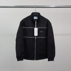 프** 로고와펜 라인 누빔 스웨이드 자켓