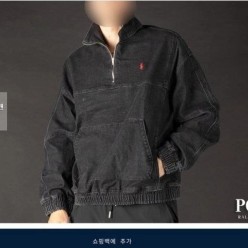 폴* 데님 쿼터 집업 맨투맨