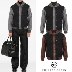 필* 스틸로고 니트 레이어드 MA1 자켓