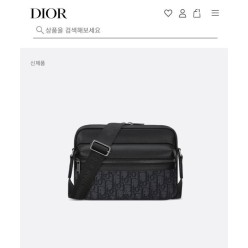 디* Rider 20 지퍼 메신저백 블랙 Oblique 자카드  블랙 그레인 송아지 가죽