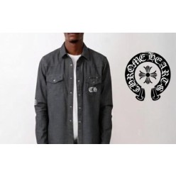 크* 카라 메탈스터드 워싱데님청 셔츠