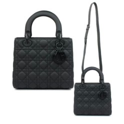 디* 고급 LADY MY ABCDI*R 백블랙 울트라 매트 까나쥬 송아지 가죽ㅡ미디엄