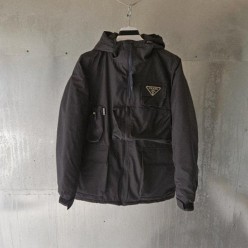 프** 포켓 로고 구스 후드자켓