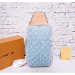 루* 고급 데님 슬링백 크로스