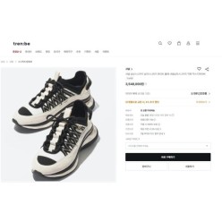 샤* 스니커즈 패브릭 스웨이드 카프스킨