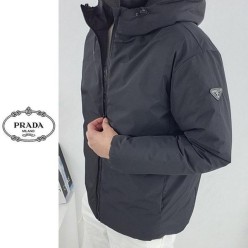 프** 남성 삼각 로고 후드 패딩 [고급]