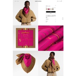 루* 트렁크 사각 모노그램 브라운 스카프