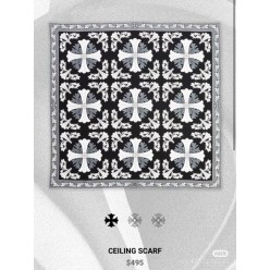 크* 시그니쳐 문양 블랙 사각 스카프