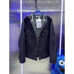 디* 오블리크 데님 여성 후드자켓