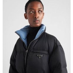 프** 리나일론 개버딘 후드 다운 코트