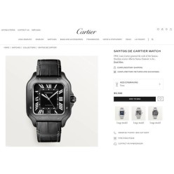 까*** 산토스 드 까*** 워치 라지 블랙