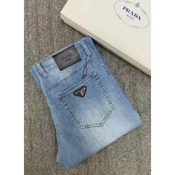 프** 남성 스트레이트 핏 연청 데님