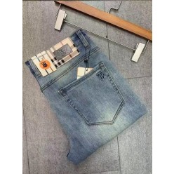 버** 슬림핏 연청 데님 팬츠