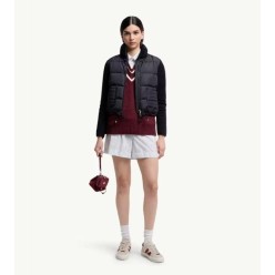 스퀘어 퀼팅 패딩 울 집업 카디건