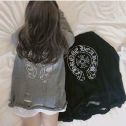 크* 로고나염 데미지 니트