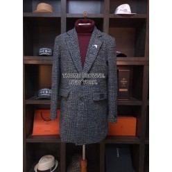 톰* 블랙 라벨 texture 시그니쳐 다크글렌 가즉패치 뉴 하프 코트