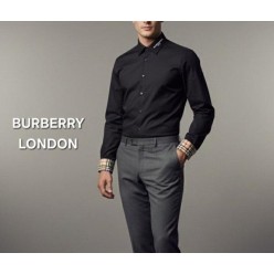 버** 브라운 라벨 모던 런던 가죽소매라인 셔츠