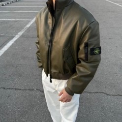 스* 레더 봄버 자켓