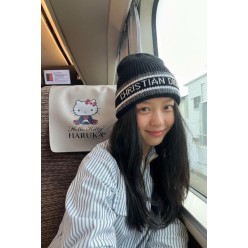 디* 로고 자가드 울캐시 비니수입풀