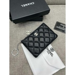 샤* 파우치 지갑 램스킨 블랙 은장