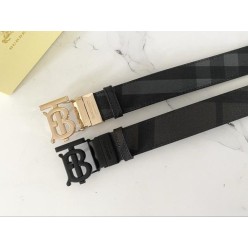 버** 리버서블 체크 레더 TB 남성 벨트