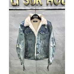 아** 빈티지 디스워싱 양털자켓