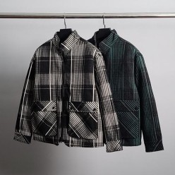 메* 마르지엘라 덕다운 타탄체크 패딩 자켓