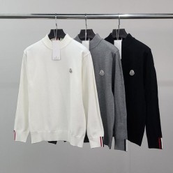 뺵삼선 소매라인 반목 니트