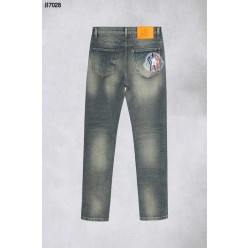 포켓 로고 패치 슬림핏 데님 팬츠