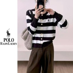 폴* 자수 스트라이프 가디건