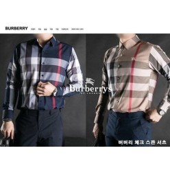 버** 체크 스판 셔츠