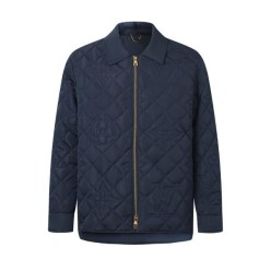 루* M1199 퀄티드 모노그램 오버 셔츠 자켓