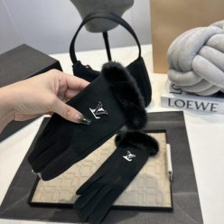 루* 라쿤 로고 포인트 스웨이드 장갑