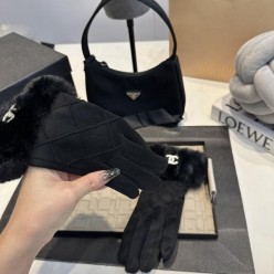 샤* 엠보 라쿤 스웨이드 장갑