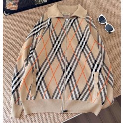 버** 25 올드머니 체크 니트 집업 가디건  수입