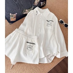 샤* 25 자수 텐셀 린넨 셔츠  팬츠 세트  수입