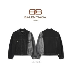 발**** 배색 워싱 데님 자켓