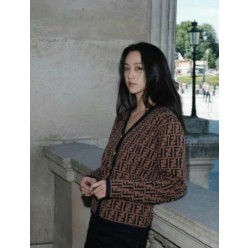 펜* FF로고 자가드 가디건 수입풀(여성)