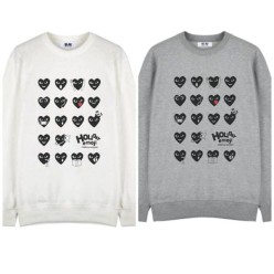 꼼* Houday emoji 블랙하트 맨투맨