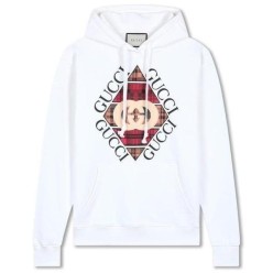 구* 체크 후드 스웨트 후드티