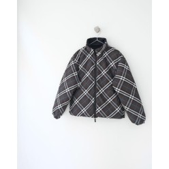 버** 25 리버시블 체크 나일론 퍼퍼 자켓  수입