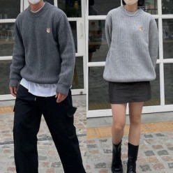 메* 키츠네 램스울 하찌 라운드니트(공용)