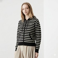 미*** 스트라이프 니트 후드집업(여성)
